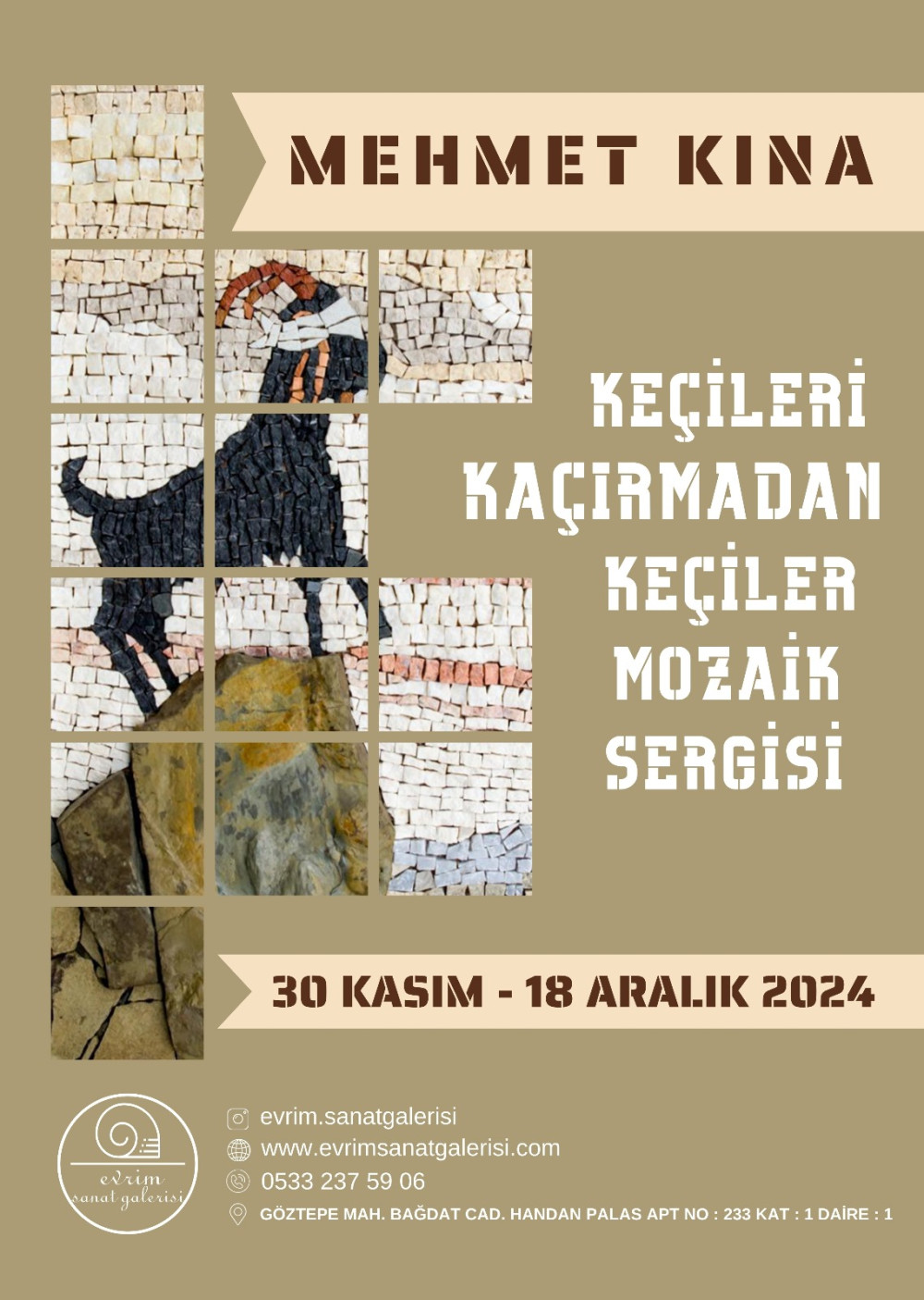 Mehmet Kına imzalı Keçileri Kaçırmadan Keçiler Sergisi